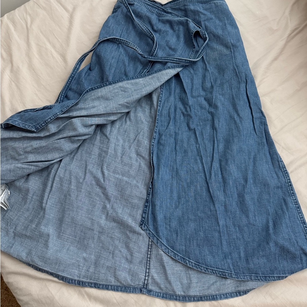 GAP Denim Maxi Skirt in Blue